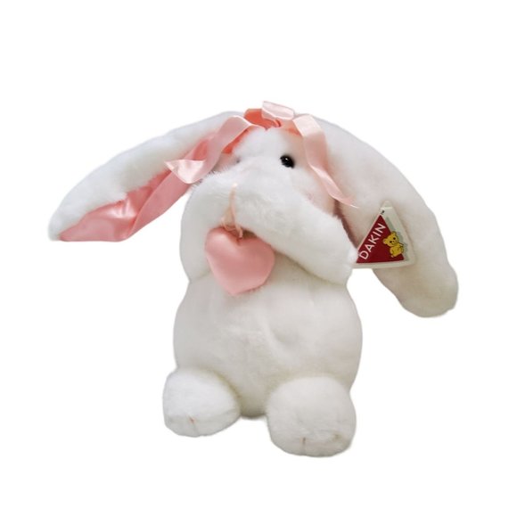 vintage 1996 dakin san fran white/pink plush bunny - Picture 2 of 6